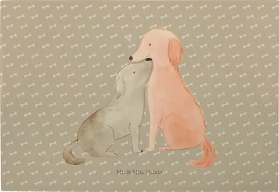 Produktbild von Mr. & Mrs. Panda Schneidebrett Hunde Liebe - Hundeglück - Geschenk, Brotzeitplatte, Vertrauen, Hund, Herz, Hackbrett, Servierplatte, Kuscheln, Sprüche, Vesperplatte
