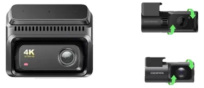 Immagine prodotto di Dashcam, risoluzione 4K, registrazione a tre canali, 3 canali, senza scheda SD