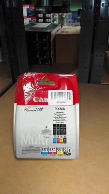 Produktbild von Canon CLI-551 C/M/Y/BK w/sec, Standardertrag, Schwarz, Cyan, Magenta, Gelb, 4 Stück(e), Multipack