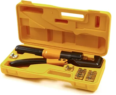 Immagine prodotto di Pinza crimpatrice idraulica manuale , kit pinza pressatrice per terminali elettrici, pinza per connettore 4-70 mm² con matrici intercambiabili,6 tonnellate