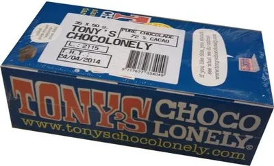 Produktbild von Tony's Chocolonely - Schokolade Tony Chocolonely Puur Reep 50 gr | Stück 50 Gramm | 35 Stücke