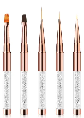 Produktbild von 5 Stück Pinsel für Gelnägel, Professional Nailart Pinsel Fineliner, Nagel Pinsel