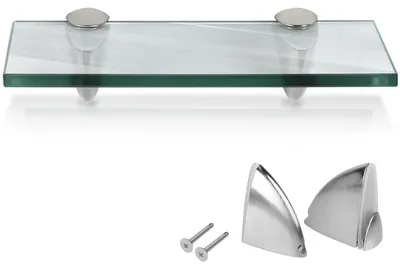 Immagine prodotto di Peviasot - Scaffale da parete in vetro, 20 x 10 x 0,8 cm, ripiano in vetro trasparente con supporti, scaffale da bagno, ripiano sospeso per bagno, cucina e soggiorno
