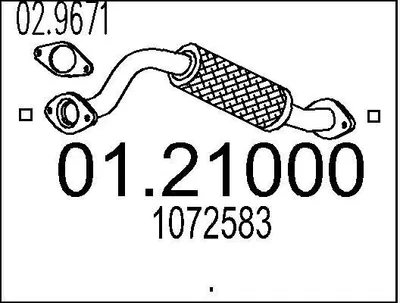 Produktbild von MTS Abgasrohr Auspuffrohr für FORD FOCUS (DAW, DBW) Vorne 01.21000