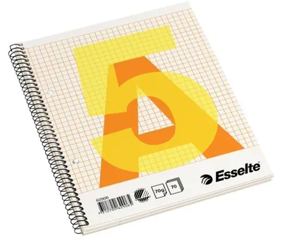 Obrázok produktu pre Esselte College Pad A5, Oranžová, Biela, Žltá, A5, 70 listy, 70 g/m², Štvorcový papier, tvrdý obal