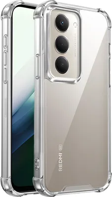 Immagine prodotto di Custodia trasparente per Xiaomi Redmi 15 5G/4G, retro trasparente ibrido, copertura antiurto in TPU bumper