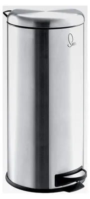 Produktbild von Mülleimer Treteimer 30 Liter mit Inneneimer rund aus Edelstahl Silber