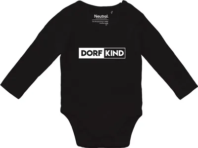 Produktbild von Huuraa Baby Body Dorfkind Modern 68 Black  Baumwolle Fairtrade Langarmbody Geschenkidee