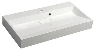 Produktbild von Sapho AMUR Gussmarmor-Waschtisch inkl. Ablaufabdeckung 90x46cm, weiß
