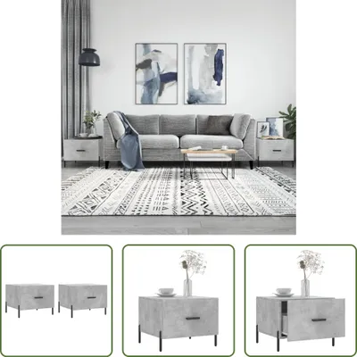 Produktbild von The Living Store Couchtische 2 Stk. Betongrau 50x50x40 cm Holzwerkstoff