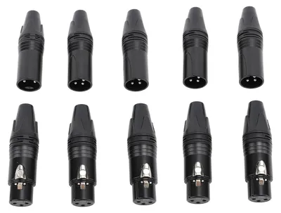 Produktbild von 10 stücke XLR Stecker Professionelle 5 Männlich Weiblich Hohe Leitfähigkeit Ersatz Stecker für Sound Kabel Mikrofone DMX