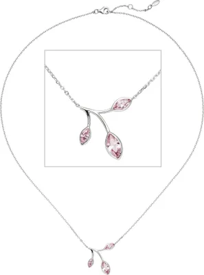 Produktbild von JOBO Collier Kette mit Anhänger 925 Sterling Silber 3 Zirkonia rosa 45 cm Kette