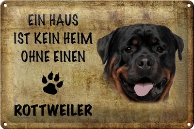 Produktbild von Blechschild Rottweiler 30x20cm Haus ist kein Heim ohne