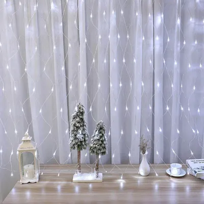 Productafbeelding van 128 LED-netverlichting, 2 kleuren - koudwit