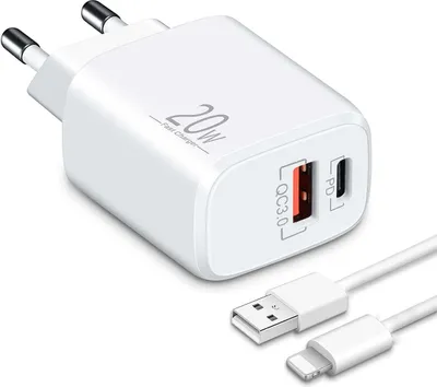 Produktbild von 20W rýchla nabíjačka s TYPE-C a USB portom – USB Lightning 1 Meter