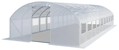 Image de TOOLPORT Serre de Jardin Serre Tunnel Plastique Robuste 4x10m  - Bâche PE 180g/m² blanc transparent