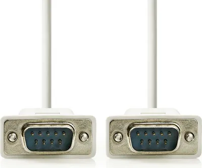 Produktbild von Nedis Serielles Kabel - D-SUB 9-Pin Stecker - D-SUB 9-Pin Stecker - Vernickelt - 2.00 m - Rund - PVC - Elfenbein - Label