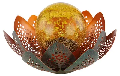 Produktbild von LED Solarleuchte, Lotusblume, grün, gold