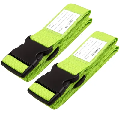 Produktbild von Kofferriemen für Koffer, verstellbare Gepäckriemen, grün, 2 Stück.