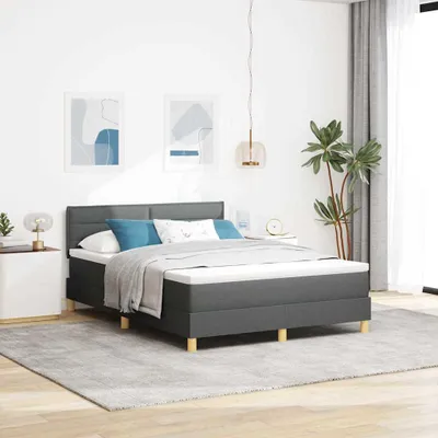 Produktbild von Maison Exclusive - Boxspringbett mit Kissen Dunkelgrau 160 x 200 cm Stoff