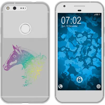 Produktbild von PhoneNatic Case kompatibel mit Google Pixel Silikon-Hülle Floral Pferd M5-4