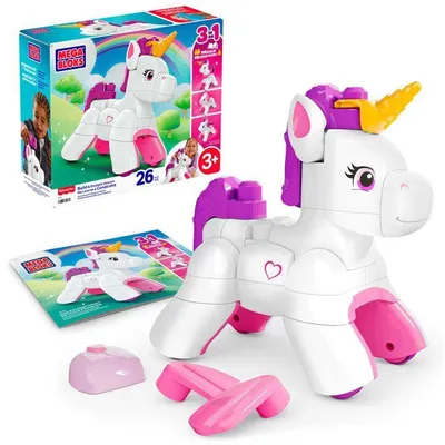 Immagine prodotto di MEGA BLOKS, Set "La Mia Unicorno da Costruire", 3 in 1, Gioco di costruzione in plastica, 26 pezzi, adatto ai bambini dai 3 anni in su