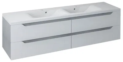 Produktbild von Sapho WAVE Doppelunterschrank 179,7x50x47,8cm, weiß/Silbereiche