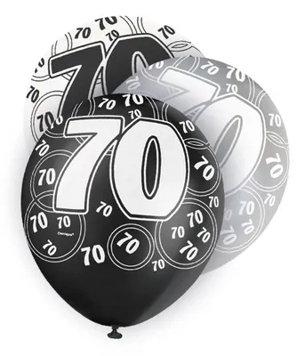 Produktbild von 70. Geburtstag Zahlen Ballons Schwarz