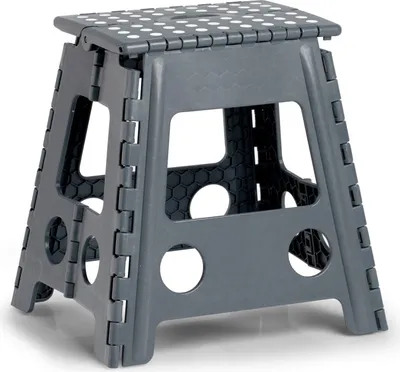 Produktbild von Klappbarer Tritthocker Kunststoff anthrazit 38,5 x 31,5 x 39 cm