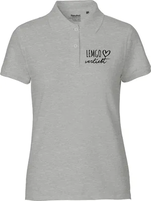 Produktbild von Huuraa Damen Polo Shirt Lemgo verliebt L Sport Grey Bio Baumwolle Fairtrade Poloshirt Geschenkidee