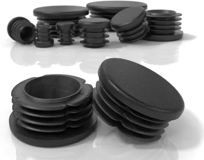 Productafbeelding van Ronde Lamellenpluggen voor Buizen - 50mm PE-Kunststof Eindkappen - Set van 20 Stuks