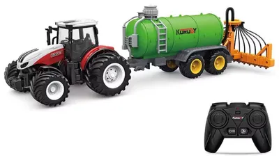 Produktbild von RC Traktor mit Düngeanhänger 1:24 Ferngesteuerter Traktor mit LED Beleuchtung RTR