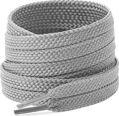 Breite flache Sneaker Schnürsenkel - 10mm - Grau - 120 cm
