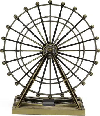 Obrázok produktu pre Model obrieho kolesa v tvare London Eye, zeleno-bronzové kovové ozdoby do domácnosti, kancelárie, na výzdobu klubu, ako darček