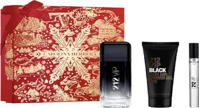 Zdjęcie produktu dla Carolina Herrera 212 Vip Black Men Eau De Parfum Spray 100ml Zestaw 3 szt