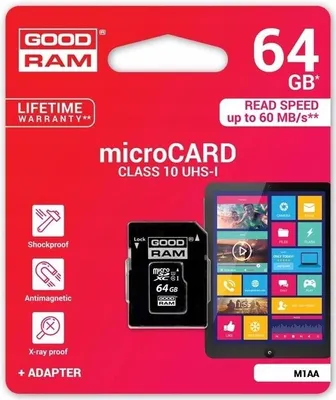 Immagine prodotto di Scheda di memoria microSD Goodram, 64 GB