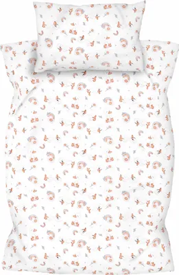 Produktbild von Amilian Kinderbettwäsche 2-teilig – 100×135 & 40×60 cm – 100 % Baumwolle, Hotelverschluss – für Babybett, Kleinkinderbett & Gitterbett
