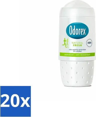 Image de Odorex - Déodorant à bille - Natural Fresh - Fraîcheur naturelle - 50 ml - Pack avantage - 20 pièces