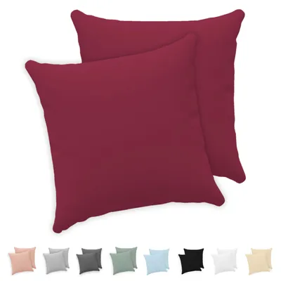 Produktbild von Twinzen - Kissenbezug 60x60cm - 2er Set - 100% Baumwolle - Burgunderrot