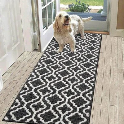 Immagine prodotto di Tappeto antiscivolo Unyqoos® in polipropilene, 50 x 150 cm, lavabile, pelo da 1 cm, base in gomma TPR – ideale per corridoi, cucine e soggiorni