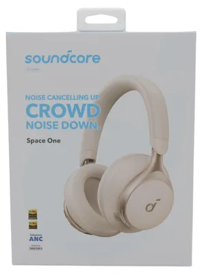 Produktbild von Soundcore Space One, Verkabelt & Kabellos, Anrufe/Musik, 259 g, Kopfhörer, Cremefarben
