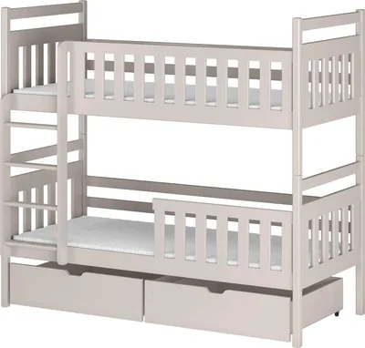 Produktbild von Etagenbett, Kinder, Kinderbett, 90x200 cm Bett | Mit 2 Schubladen, senkrechter Leiter & Absturzsicherung | Platzsparendes Hochbett für das Kinderzimmer | 97x208x171 cm (BxTxH) | Kaschmir