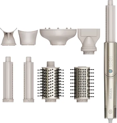 Zdjęcie produktu dla Lokówka VEVOR 8 w 1, 1,25-calowa lokówka ceramiczna z 2 cylindrami, 2 szczotkami, 4 dyszami do włosów suchych/prostych/kręconych/objętościowych