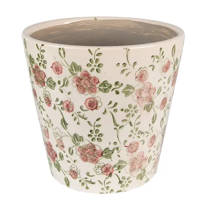 Produktbild von Clayre & Eef Blumentopf Ø 12x10 cm Rosa Beige Keramik Blumen