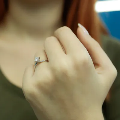 Produktbild von 0,35 Carat Solitär Diamantring 14 Karat Weißgold - 56 (17,80 mm)