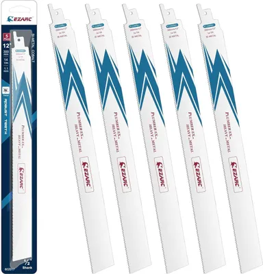 Image de Lames de scie sabre 300mm coupe Heavy-Metal 14TPI 5 pièces EZARC
