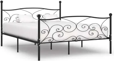 Immagine prodotto di Maison Exclusive - Struttura letto con rete a doghe in metallo nero 200 × 200 cm