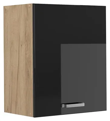 Produktbild von Hängeschrank Vicco R-Line Schwarz Hochglanz/Goldkraft Eiche 50 cm, Model 70057
