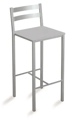 Küchenhocker, Sitzhöhe 70 cm, Kunstleder grau, 35x35x89 cm
