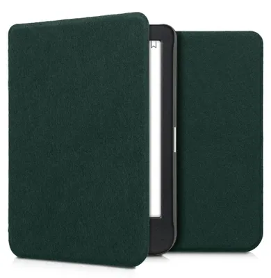 Produktbild von kwmobile Hülle kompatibel mit Kobo Clara BW / Clara Colour / Tolino Shine (5) / Shine Color - Filz Stoff eReader Schutzhülle Cover Case - Petrol